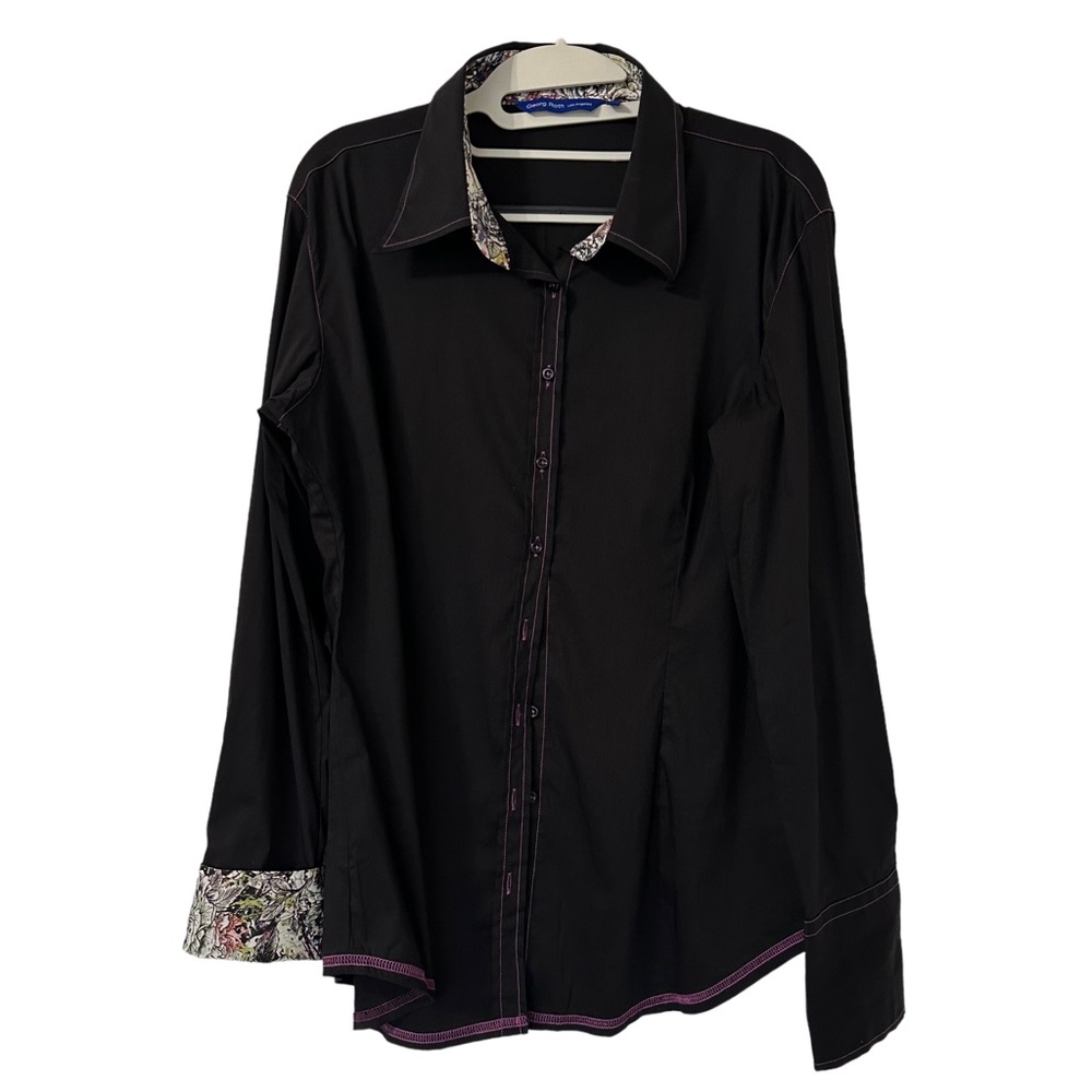Georg Roth Los Angeles Women's Buttondown‎ Top Blouse Flip Cuff Size L